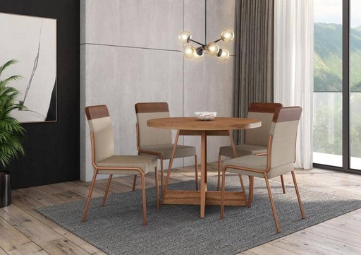 [SM-1594/NOGAL] SALLE A MANGER 4 COUVERTS NOGAL