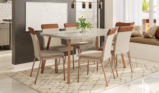 [SM-1597/NOGAL] SALLE A MANGER 6 COUVERTS NOGAL